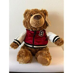 Gund Bloomingdale's Little Brown Bear Red White Varsity Jacket Plush Stuffed '17